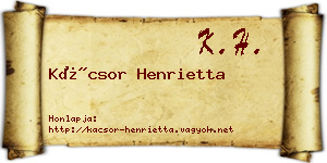 Kácsor Henrietta névjegykártya